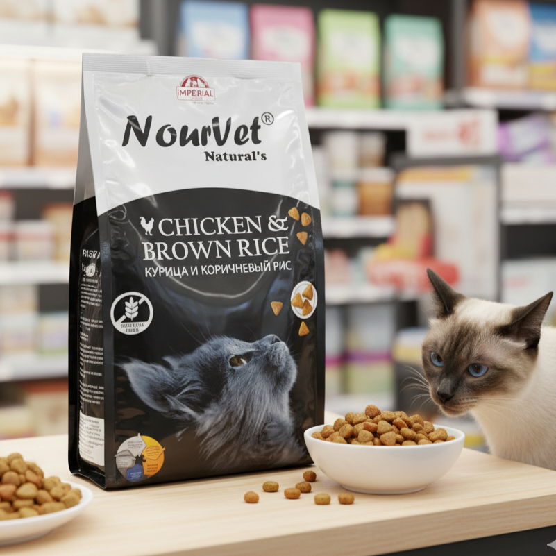 NourVet CAT FOOD Chicken & Brown Rice 1.2KG (ALL LIFE STAGE)